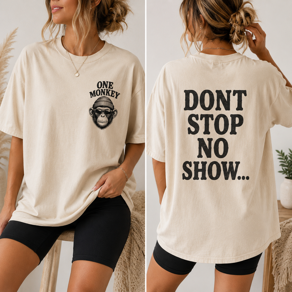 Unisex One Monkey Don't Stop No Show Tee
