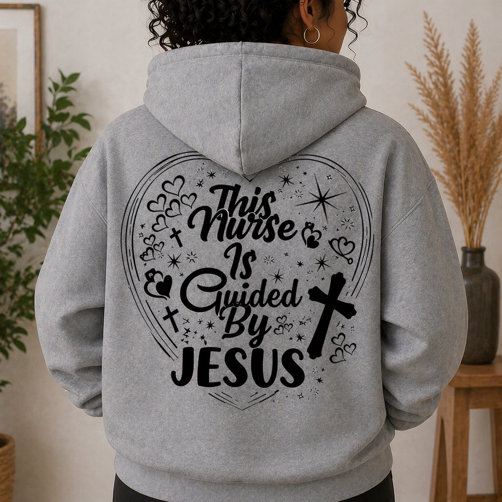 Guided by Jesus Nurse Hoodie – Women’s Fit Grey Hoodie