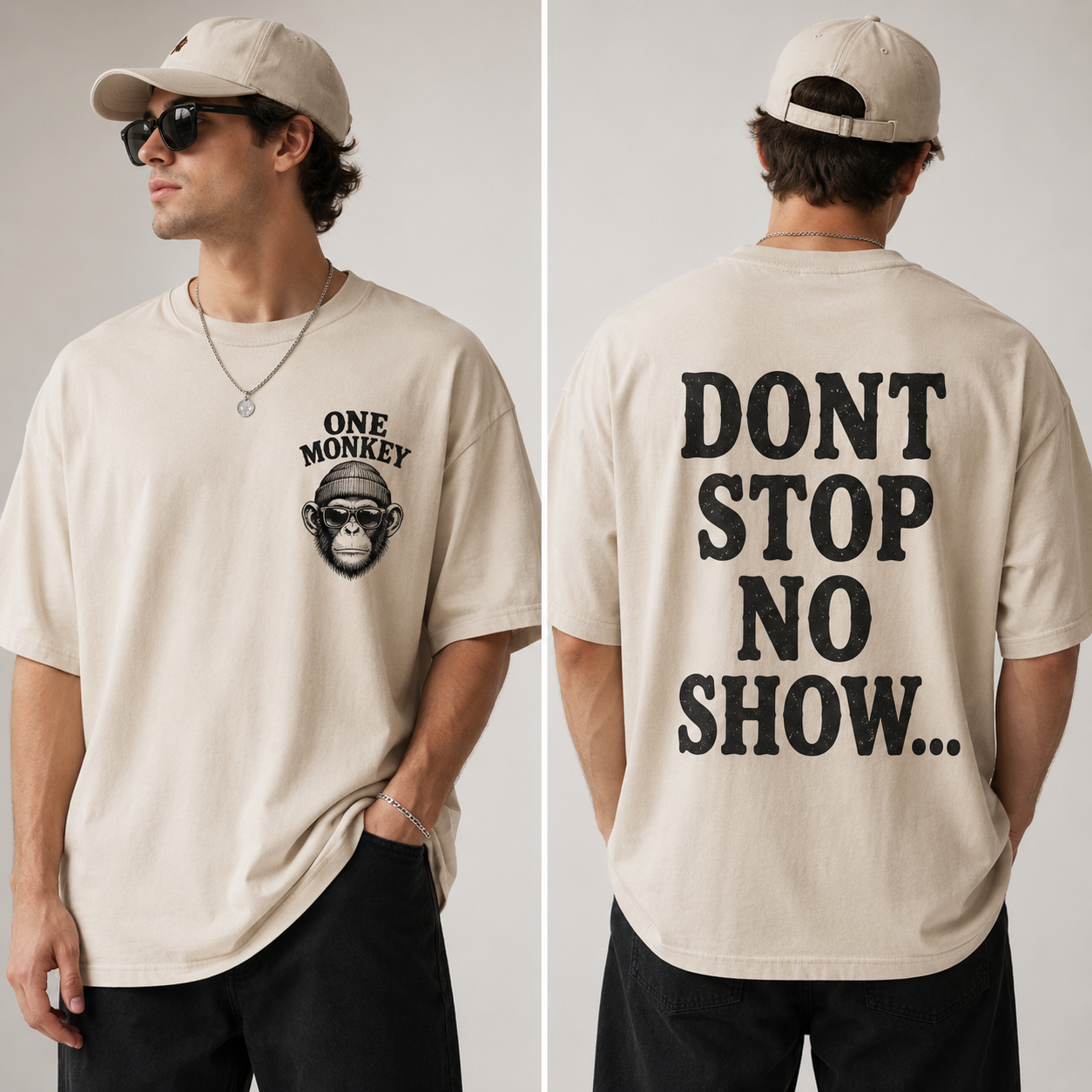 Unisex One Monkey Don't Stop No Show Tee